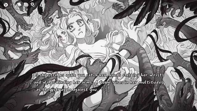 The Princess struggles against multiple clawed hands, symbolizing the internal and external forces acting upon her