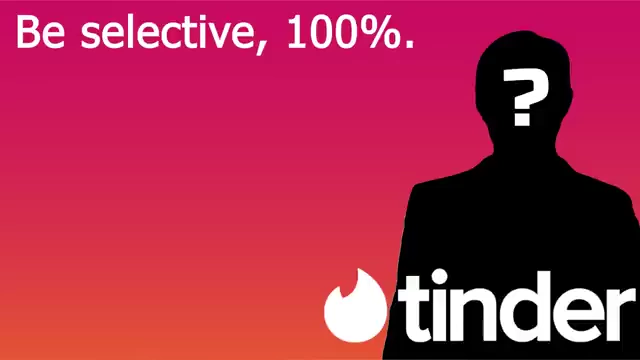 Tango advises users to be 100% selective when swiping.