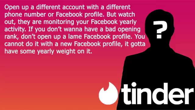 To reset a profile, use a different phone number or a Facebook profile with yearly activity.