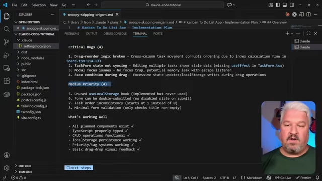 Summary of critical and medium-priority bugs identified by deep dive agents, along with working features.