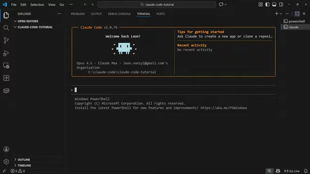 The Claude Code extension interface within VS Code, showing a more user-friendly chat window.