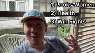 The speaker lists the top three reasons men go to the gym.