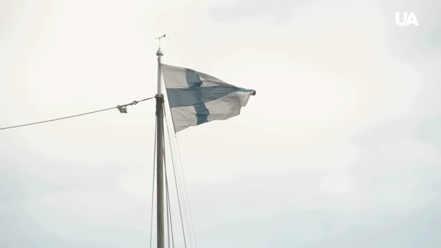 The flag of Finland flying