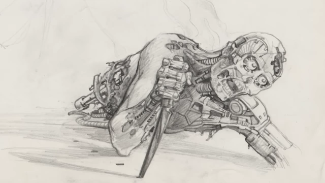 Cameron's sketch of the Terminator robot