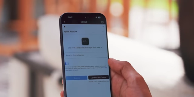 使用Apple ID注册账户的示例