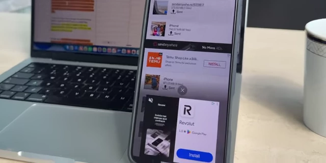 Send Anywhere应用界面中的广告