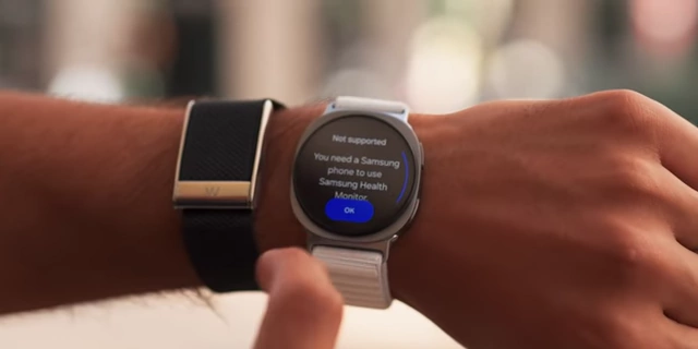 Galaxy Watch与非三星手机配对时，部分功能不被支持的提示