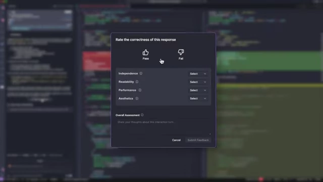 UI for rating AI responses on various criteria