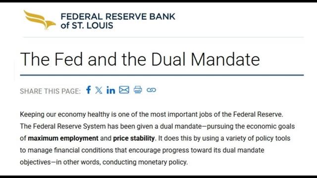 Federal Reserve Bank of St. Louis document explaining the Fed's dual mandate: maximum employment and price stability.