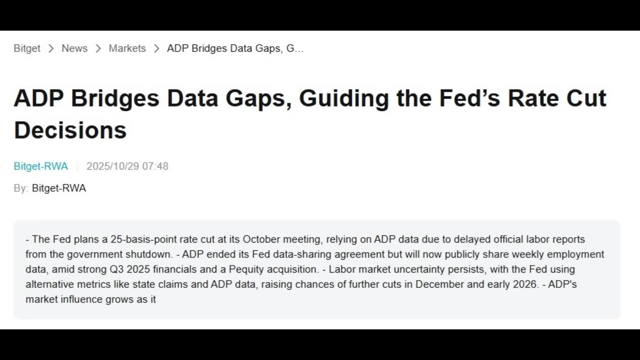 News headline highlighting ADP's role in bridging data gaps for the Fed's rate decisions.