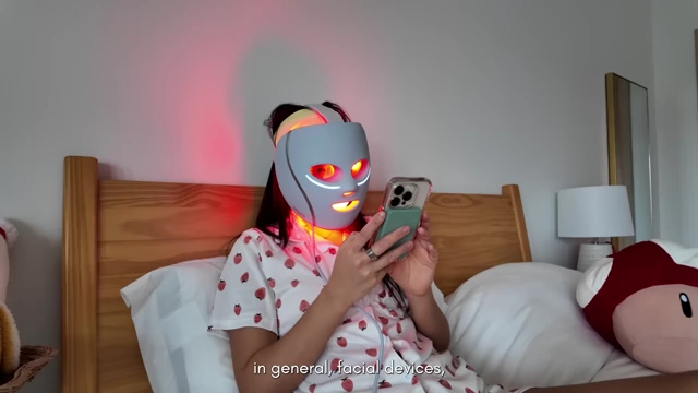 Using an LED light therapy mask, an example of a wellness gadget.