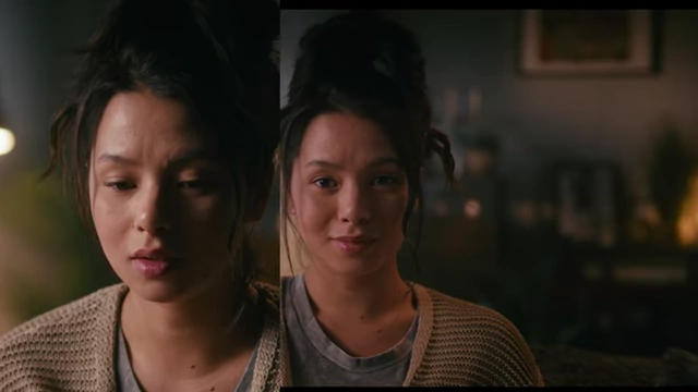 Split screen showing the close-up (left) after exposure adjustment, next to the wide shot (right)