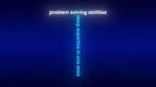 A visual representation of a T-shaped programmer, showing problem-solving abilities as the horizontal bar and deep expertise in one area as the vertical bar.