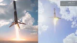 Falcon Heavy side boosters landing simultaneously