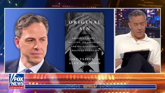 Book cover titled "Original Sin: President Biden's Decline, Its Cover-Up, and His Disastrous Choice to Run Again" by Jake Tapper and Alex Thompson.