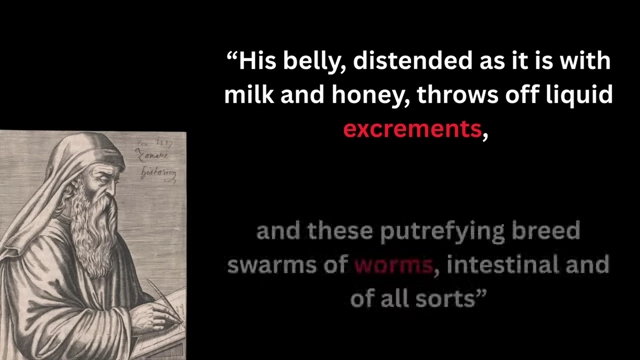 Zonaras's description of the putrefying excrements breeding worms of all sorts.