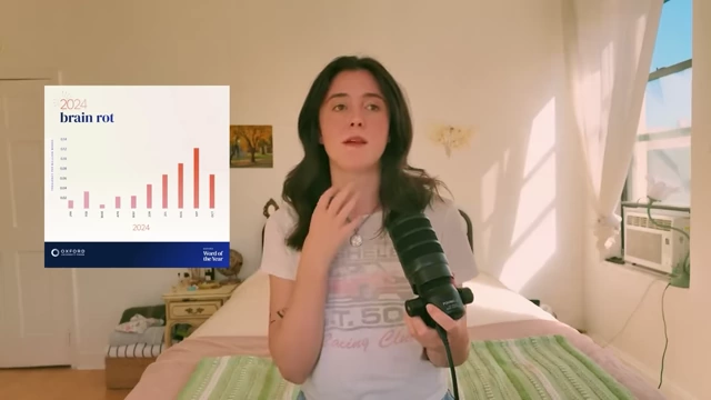 Graph showing the rise of the term "brain rot" over time