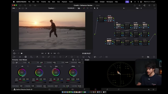 Grading a sunset shot using the stock version of CineKit Powergrade