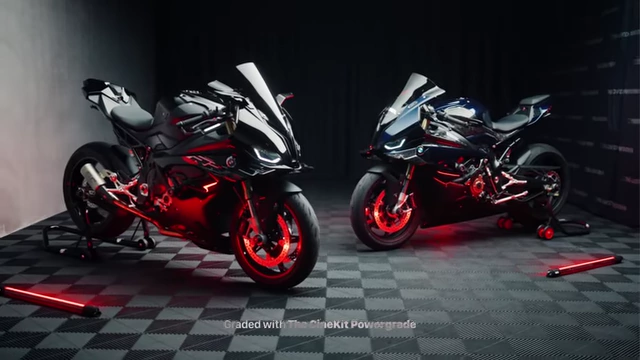 Before (raw SLOG) and after (graded with CineKit) comparison of motorcycle footage