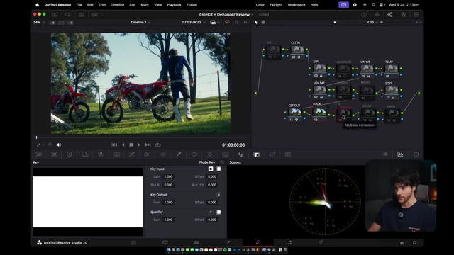 The "Effects" node enabled, containing various filmic effects like radial blur and RGB split