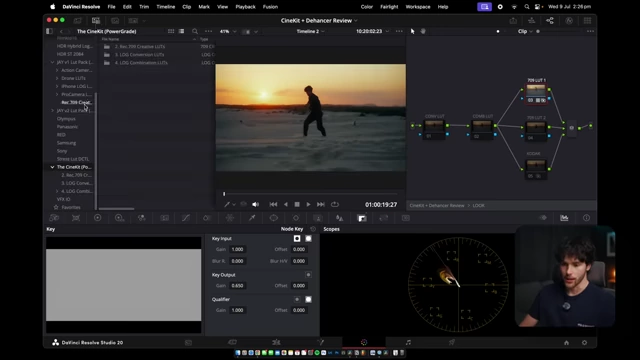 Accessing the LUT library within the "Look" compound node for various creative options