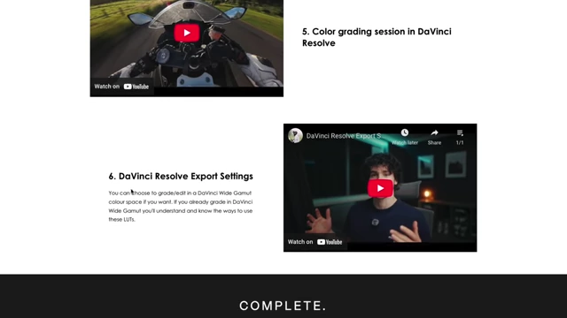 The CineKit short course curriculum, detailing topics like Powergrade usage and export settings