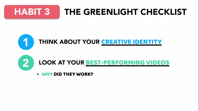 Steps for building your personalized greenlight checklist
