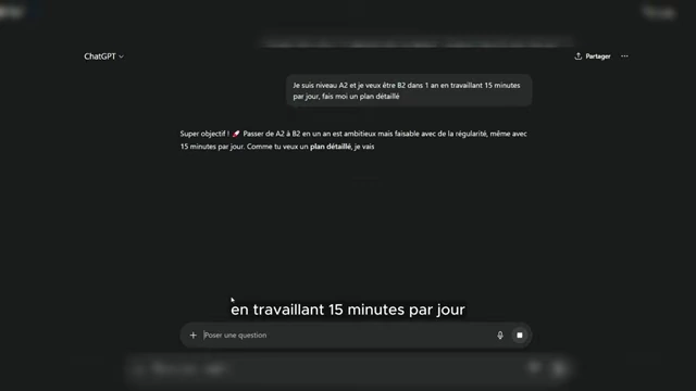 Requesting a customized French learning plan from ChatGPT