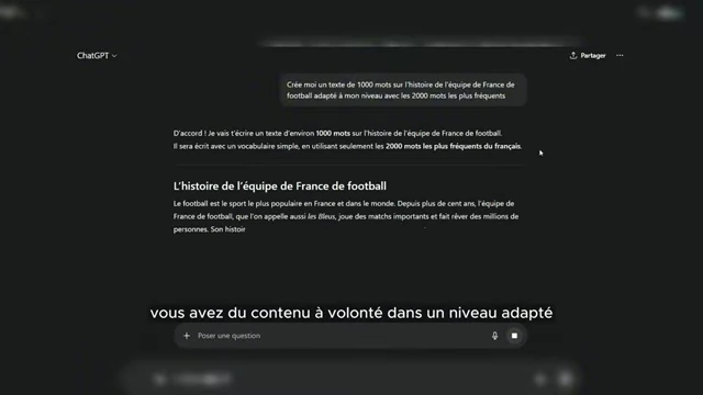 ChatGPT generating customized content based on user prompts