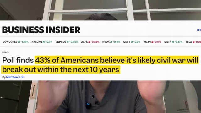 Business Insider poll showing 43% of Americans believe civil war is likely within 10 years.