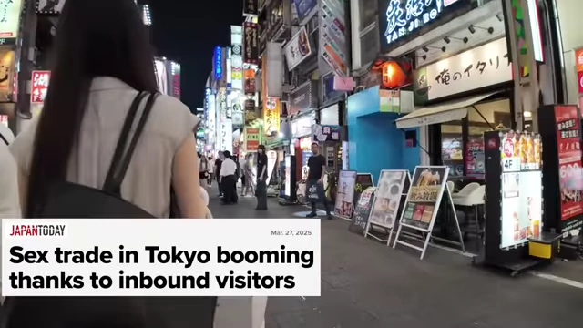 News headline stating the sex trade in Tokyo is booming thanks to inbound visitors.