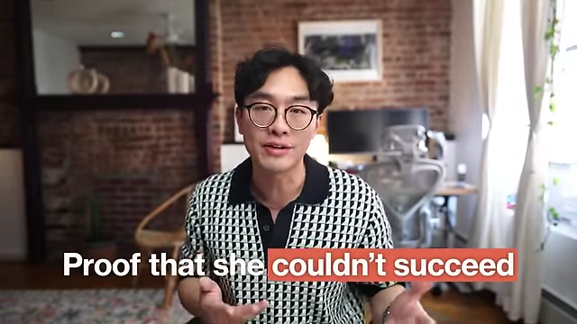 Her previous mindset sought "proof that she couldn't succeed" in her location.