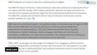 AMD公司政策，指出其不参与直接政治活动