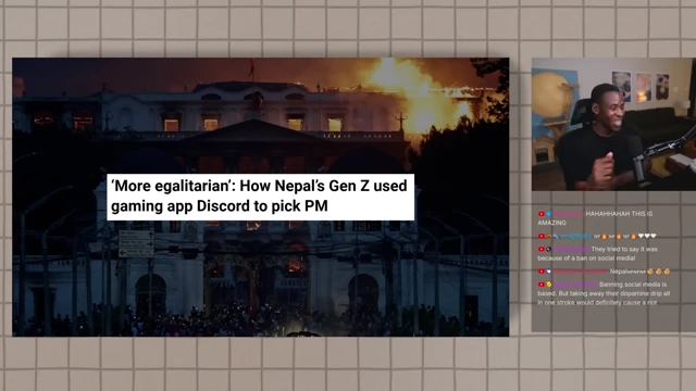 News article headline on Nepal's Gen Z electing a PM via Discord