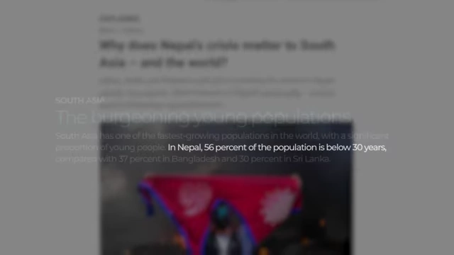 Text highlighting that 56% of Nepal's population is under 30