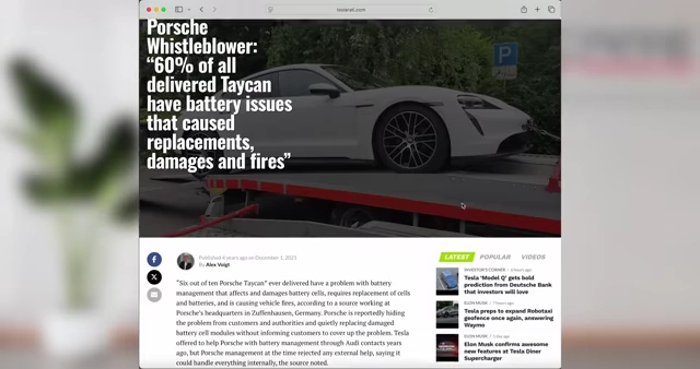 Nachricht über Batterieprobleme beim Porsche Taycan