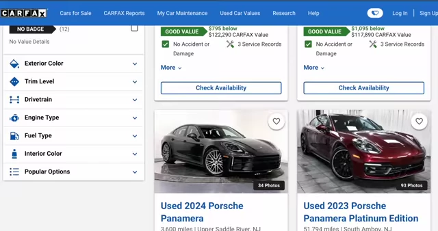 Inserat eines gebrauchten Porsche Panamera