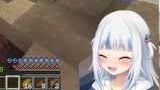 Gura smiling slyly after making "seed" jokes in Minecraft