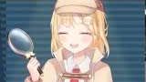 Amelia smiling after reading a chat poll option that included "armpits"