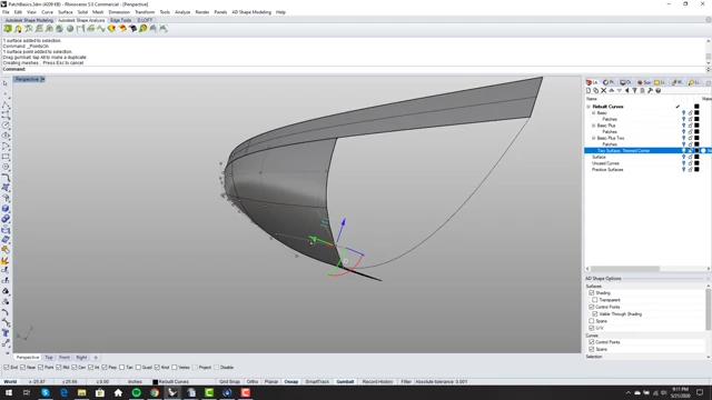Directly manipulating control points to introduce a concave bow feature