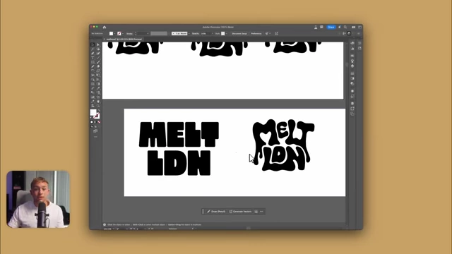 Before and After of Melt London Wordmark Customization