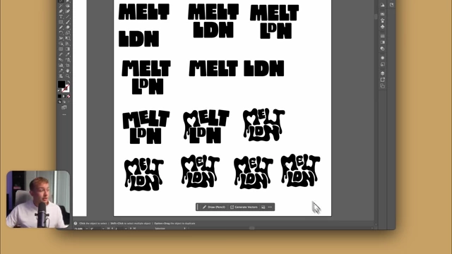 Iterations of the Melt London Wordmark Customization