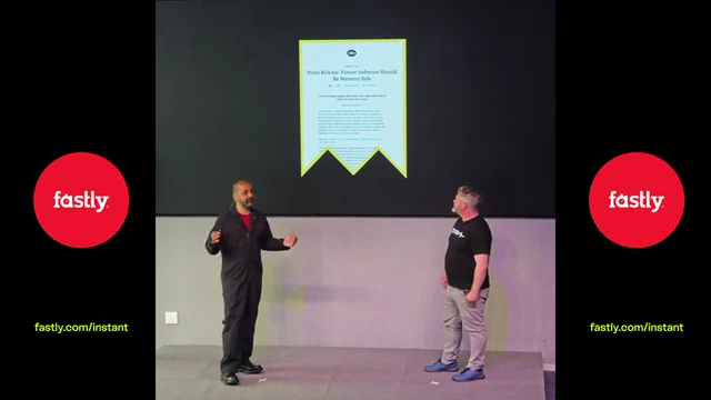 A framed certificate titled "Press Release: Future Software Should Be Memory Safe" is displayed
