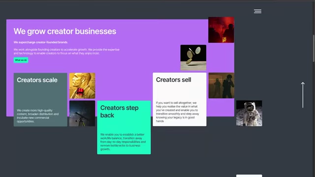 A screenshot of the Electrify website highlighting their mission to help "Creators step back" and achieve work-life balance.