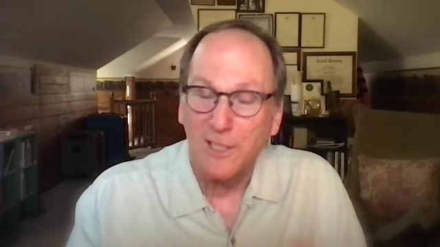 An expert appearing on a video call, representing the external review process for Veritasium videos.