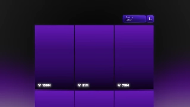 A display of multiple videos sorted by their view count, from best to worst