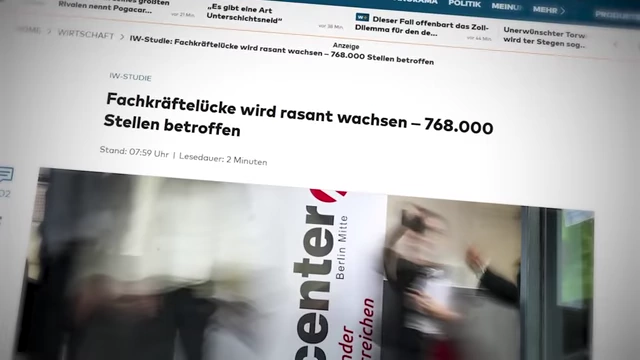 German article headline on growing labor shortage