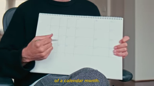 A hand-drawn calendar representing a month for content scheduling