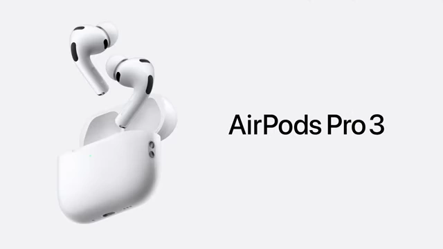 The new AirPods Pro 3 and their charging case.