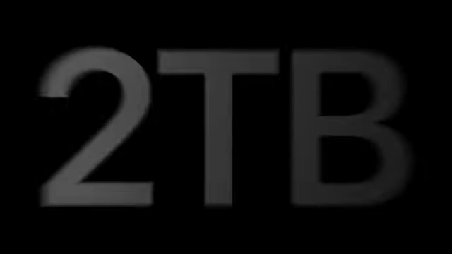Text indicating the iPhone 17 Pro Max offers up to 2 terabytes of storage.